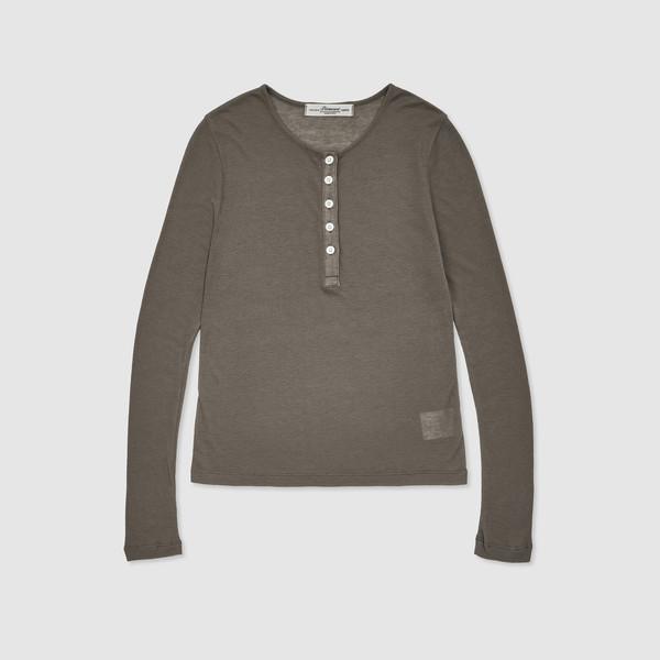 Taupe Classic Henley neck