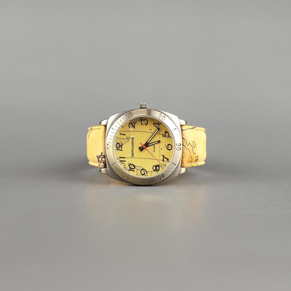 EMPOLOSTOM Bold antique map leather watch