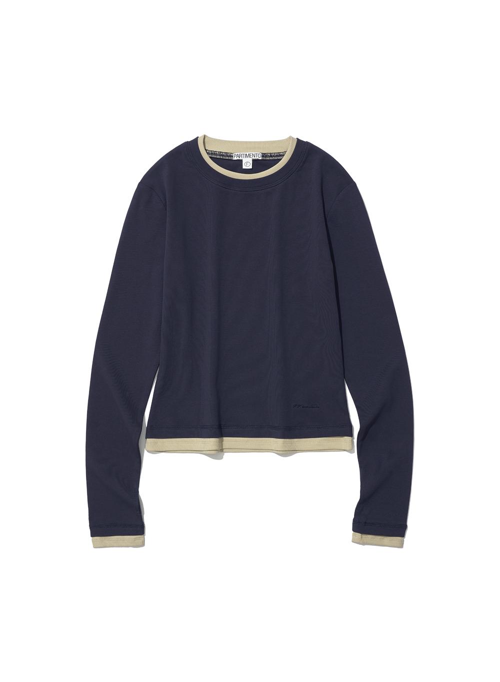 [WOMEN] PW DOUBLE LAYERED LONG SLEEVE TEE_NAVY