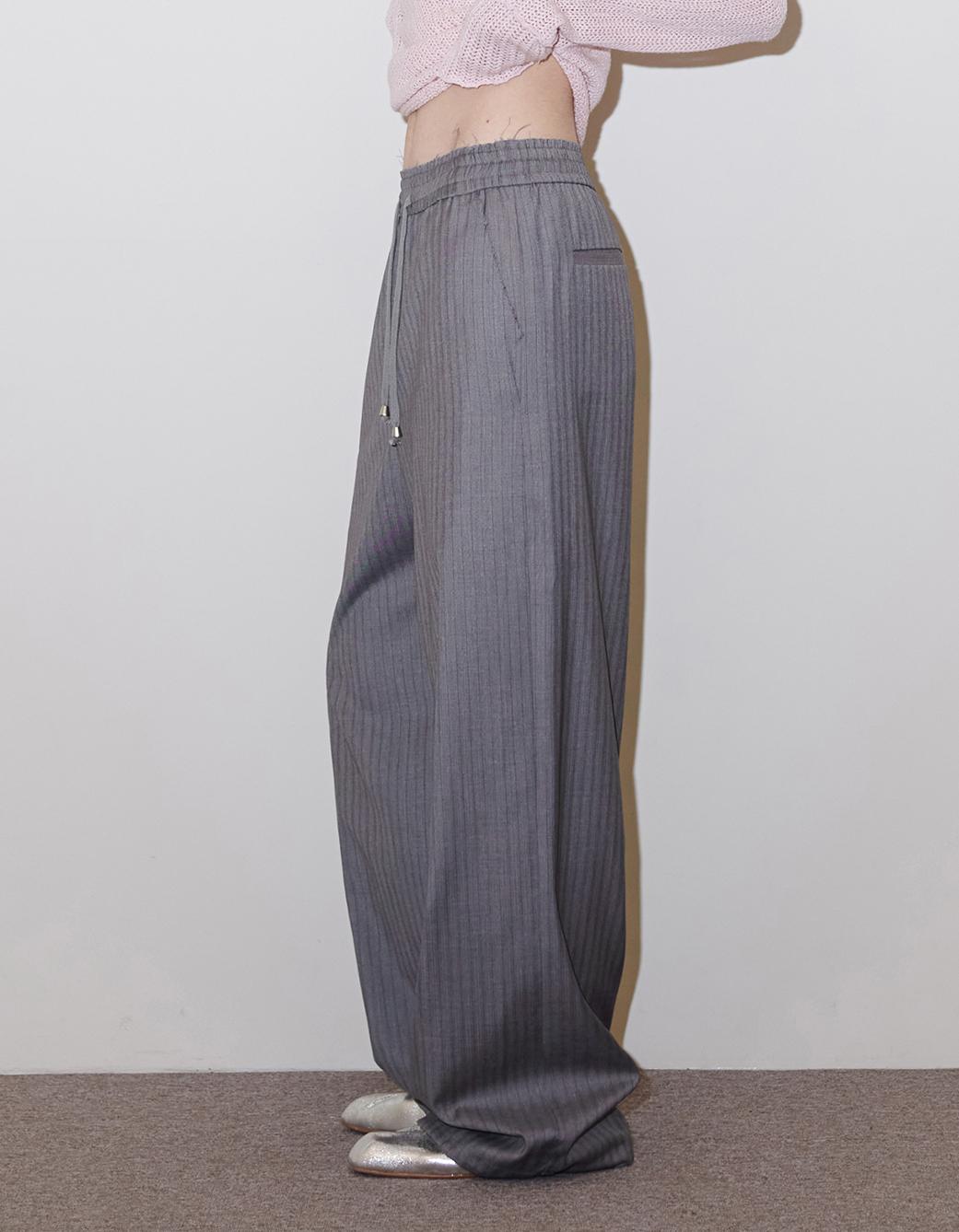 PINSTRIPE EFFORTLESS PANTS, GRAY