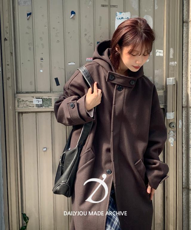 데일리쥬 [단독] [5천장판매/MADE] 제라디 발마칸 후드 코트 (숏/롱)
