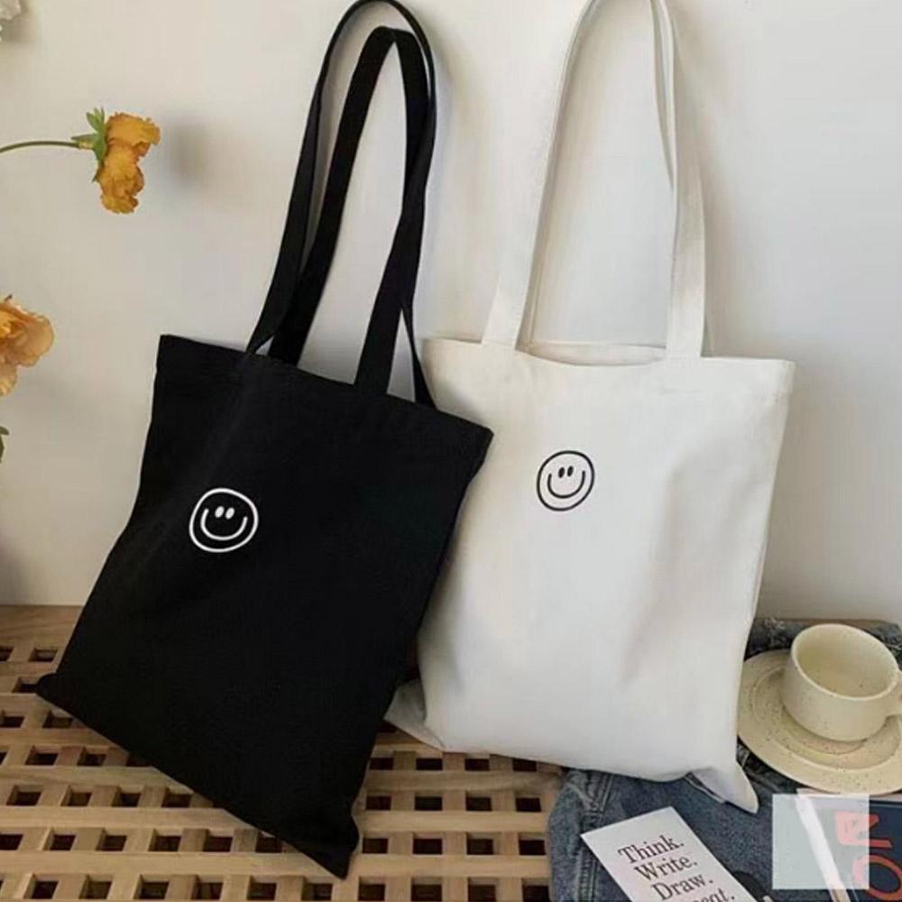 스마일 에코백 학생가방 캔버스백 캐주얼백 여성가방 선물
