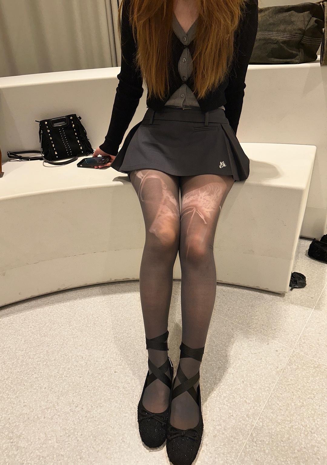 Black lace tights