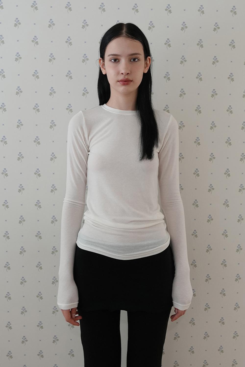 PEINTURE Logo Wool Long Sleeve T-shirt-Ivory