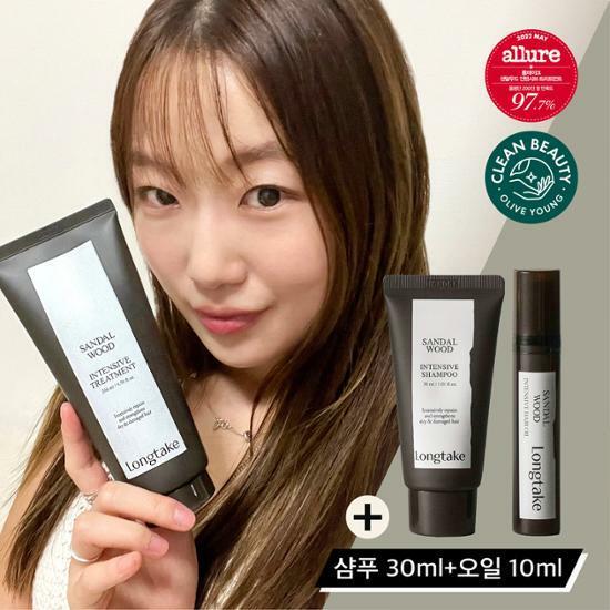 [잉화pick] 롱테이크 샌달우드 트리트먼트 200ml+샴푸30ml+오일 10ml