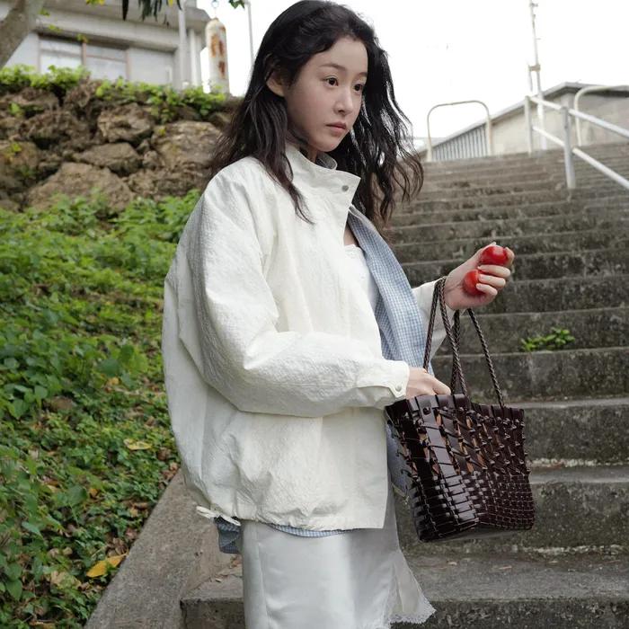 Sander check blouson (ivory)