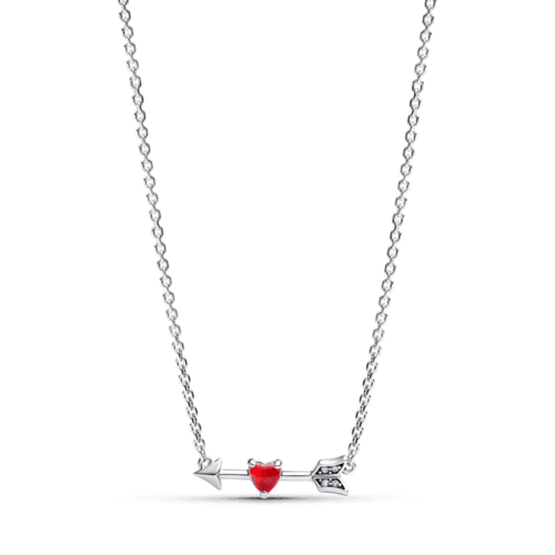 애로우 & 무라노 글라스 하트 네크리스