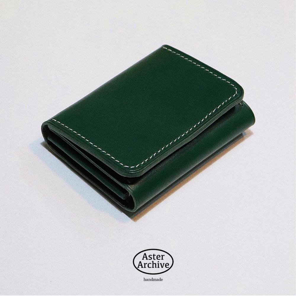 [Aster] simple double pocket wallet (Deep Green)