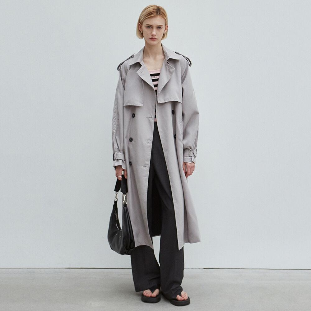 OVERSIZED DOUBLE TRENCH COAT_GRAY