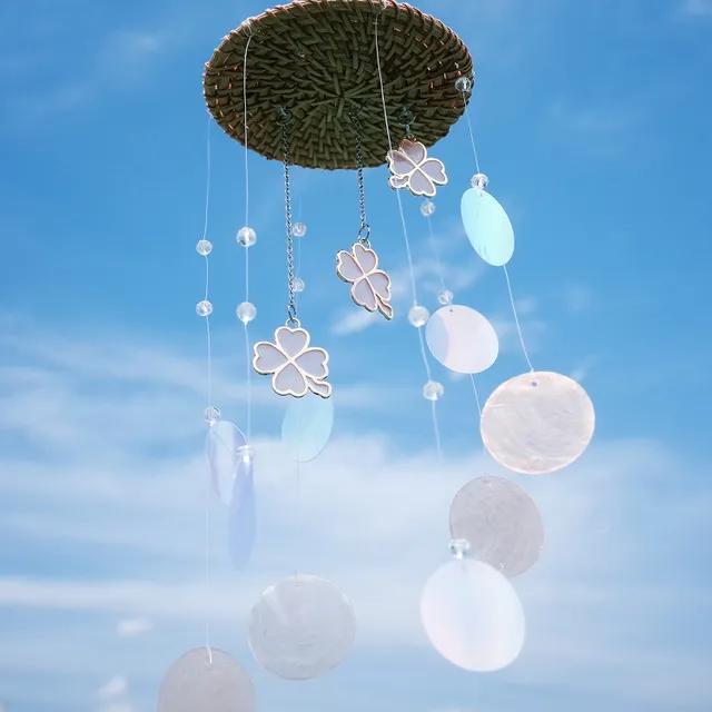 자개모빌 썬캐쳐 네잎클로버 주황