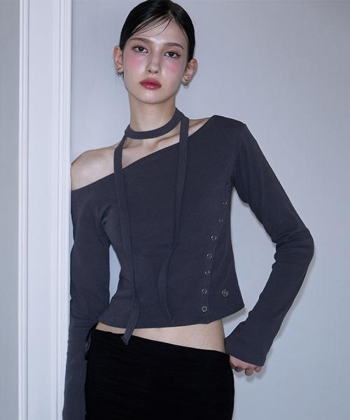 로제프란츠(ROSEFRANTZ)  Eyelet Tie Long Sleeve [Charcoal] - 사이즈 & 후기 | 무신사