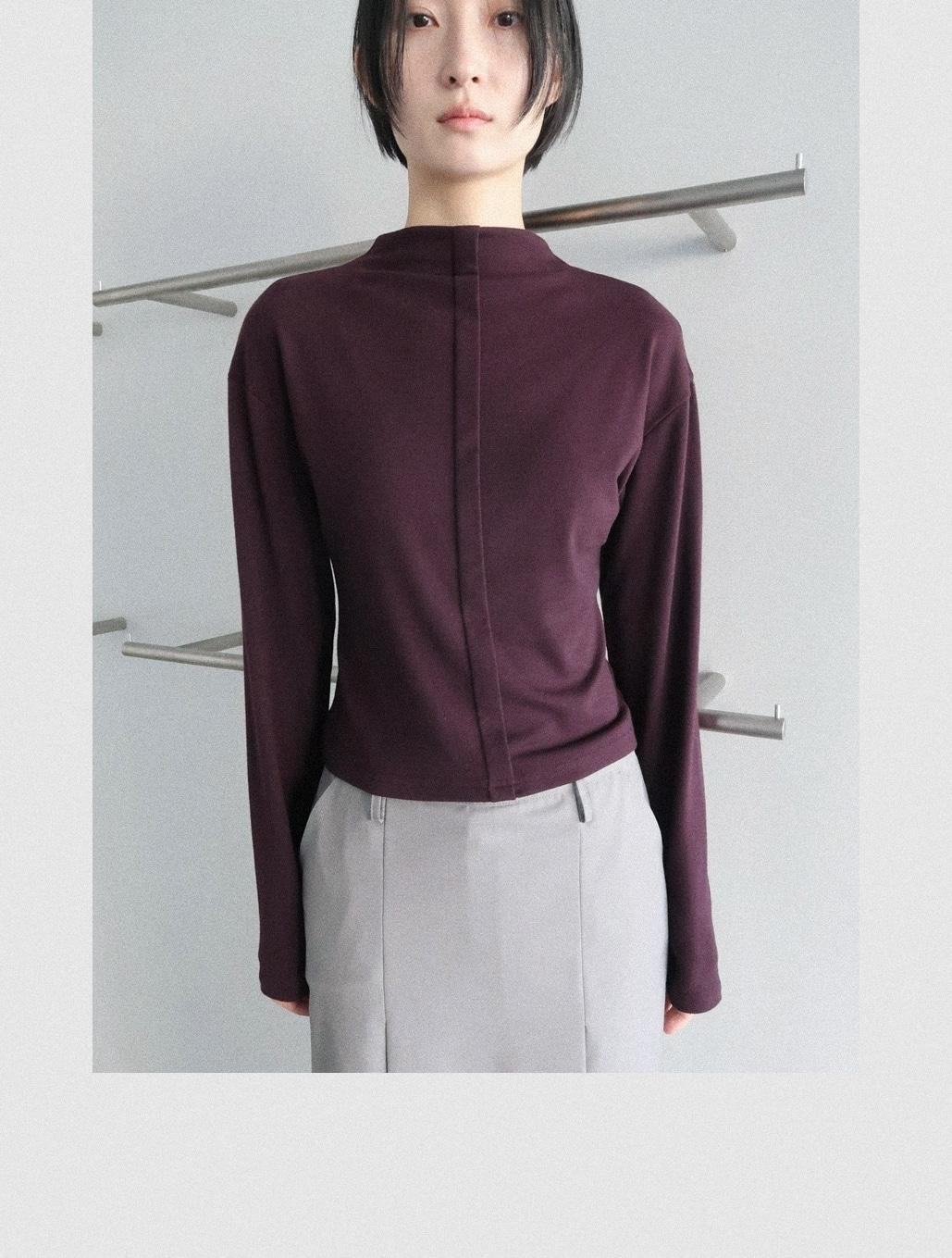 (MADE) TO HER - FOLD DETAIL TEE - PLUM