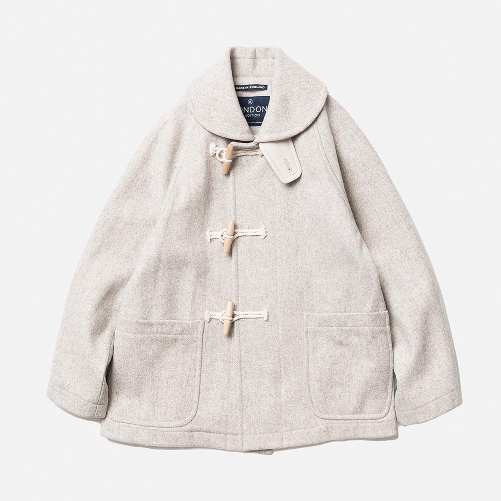 Shawl Collar Unisex Short Duffle Coat - Mushroom M210