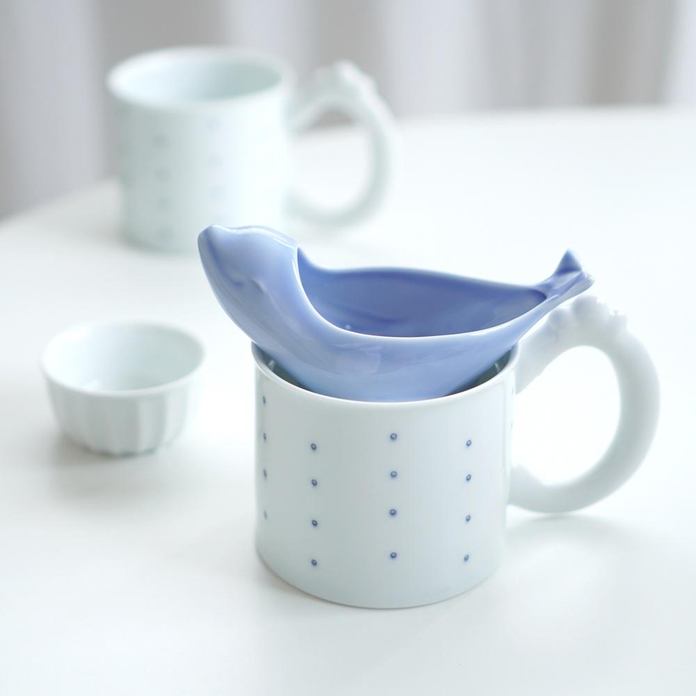 [세븐비 도자기] 돌고래 차 거름망 티 스트레이너 인퓨저