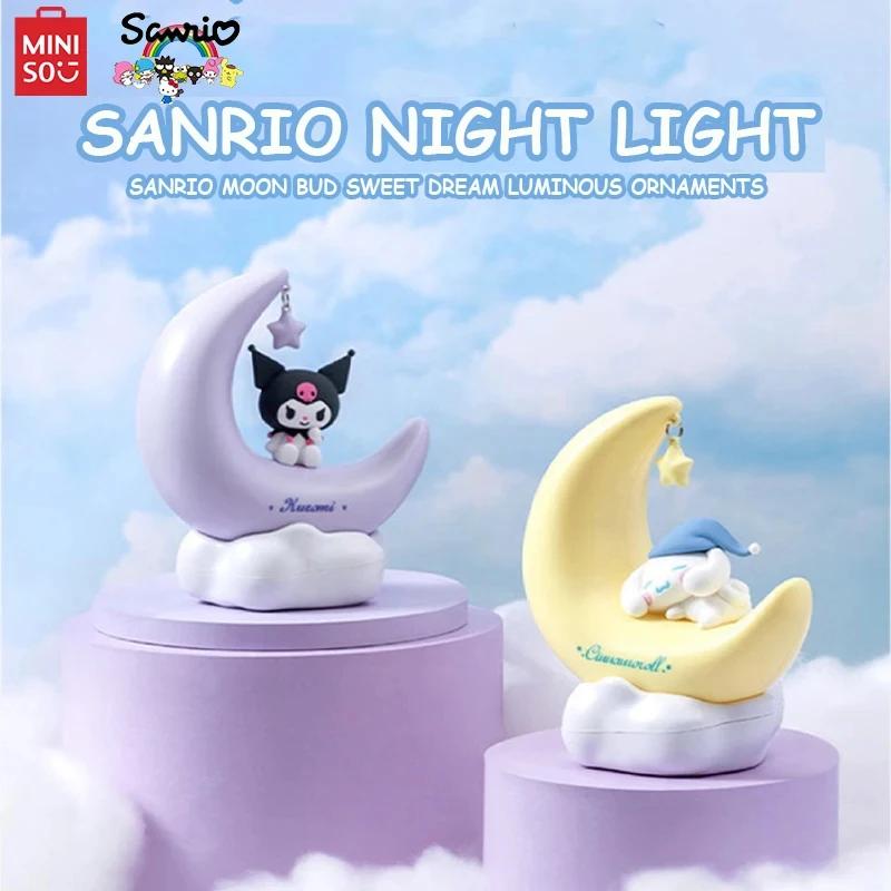MINISO 산리오 쿠로미 마이 멜로디 시나모롤 라이트 나이트 피규어 장난감, 달콤한 꿈, 홈 장식, 팬 어린이 크리스마스 선물