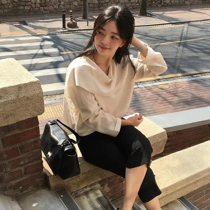 [크림 29CM단독] 넥 드레이프 블라우스 NEW6SB210_2color