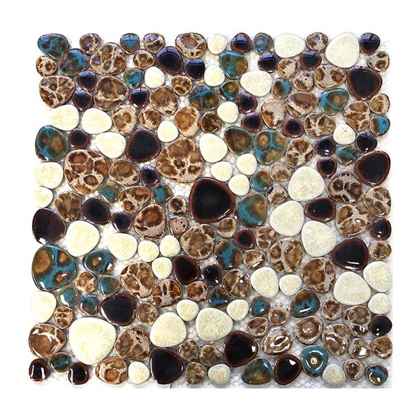 자갈도자기타일 (갈색혼합) 약30x30cm