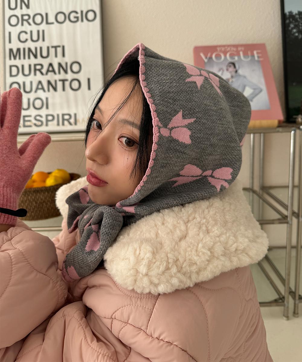 바닐라세컨드 쟈가드리본후드머플러