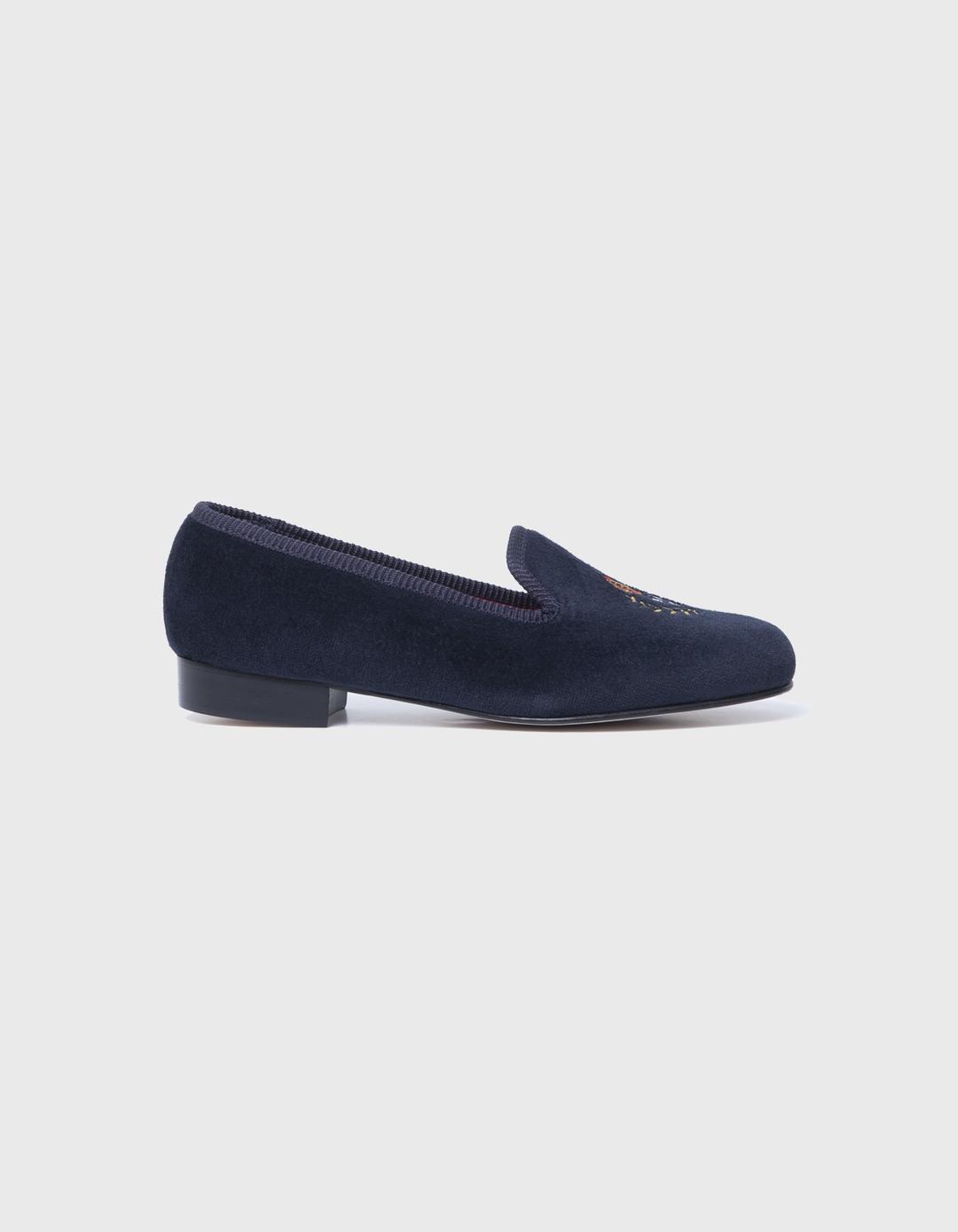 TRICKER’S X HERITAGEFLOSS VELVET SLIPPER (W) / Navy