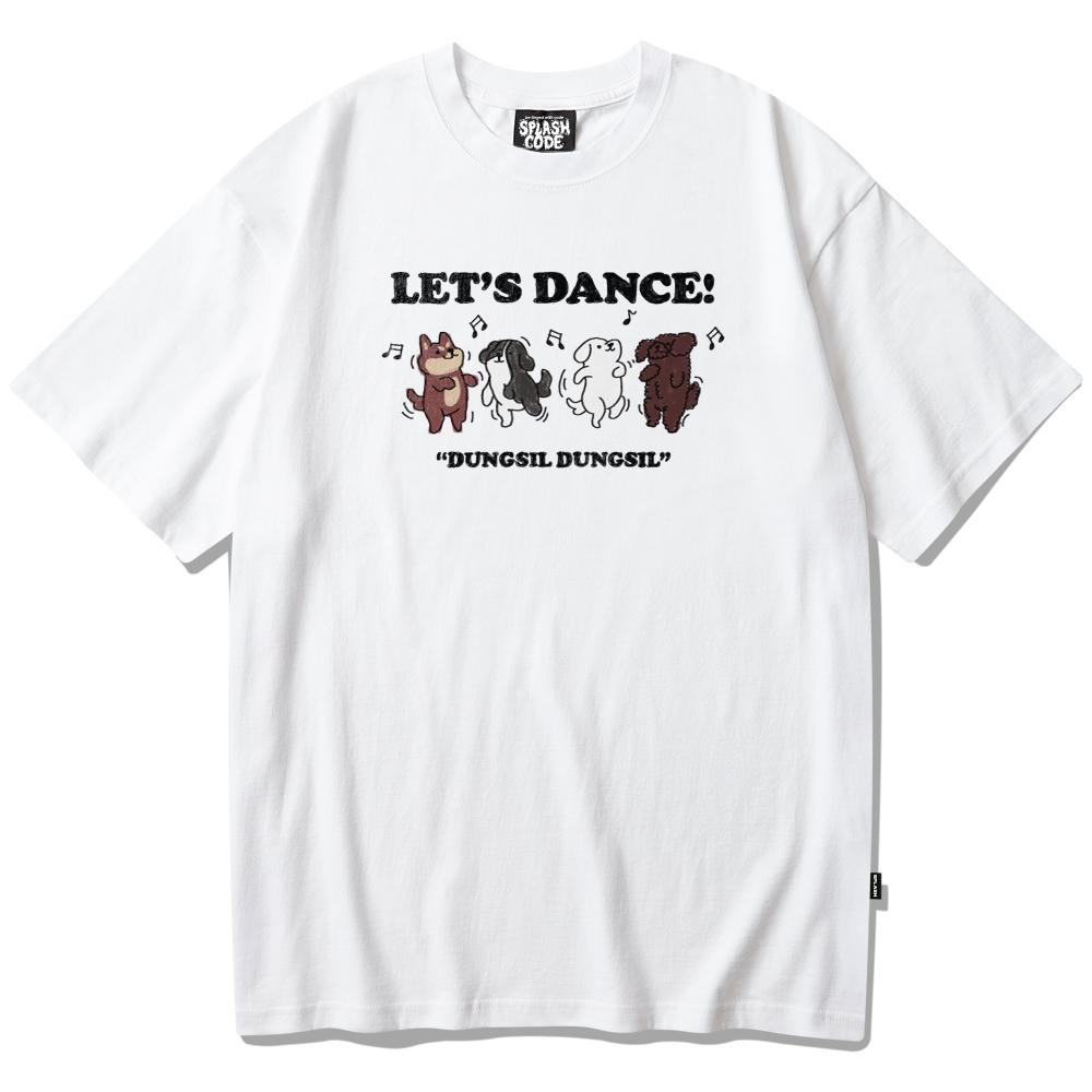 반팔 티셔츠 화이트 - 덩실덩실(Dungsil Dungsil)