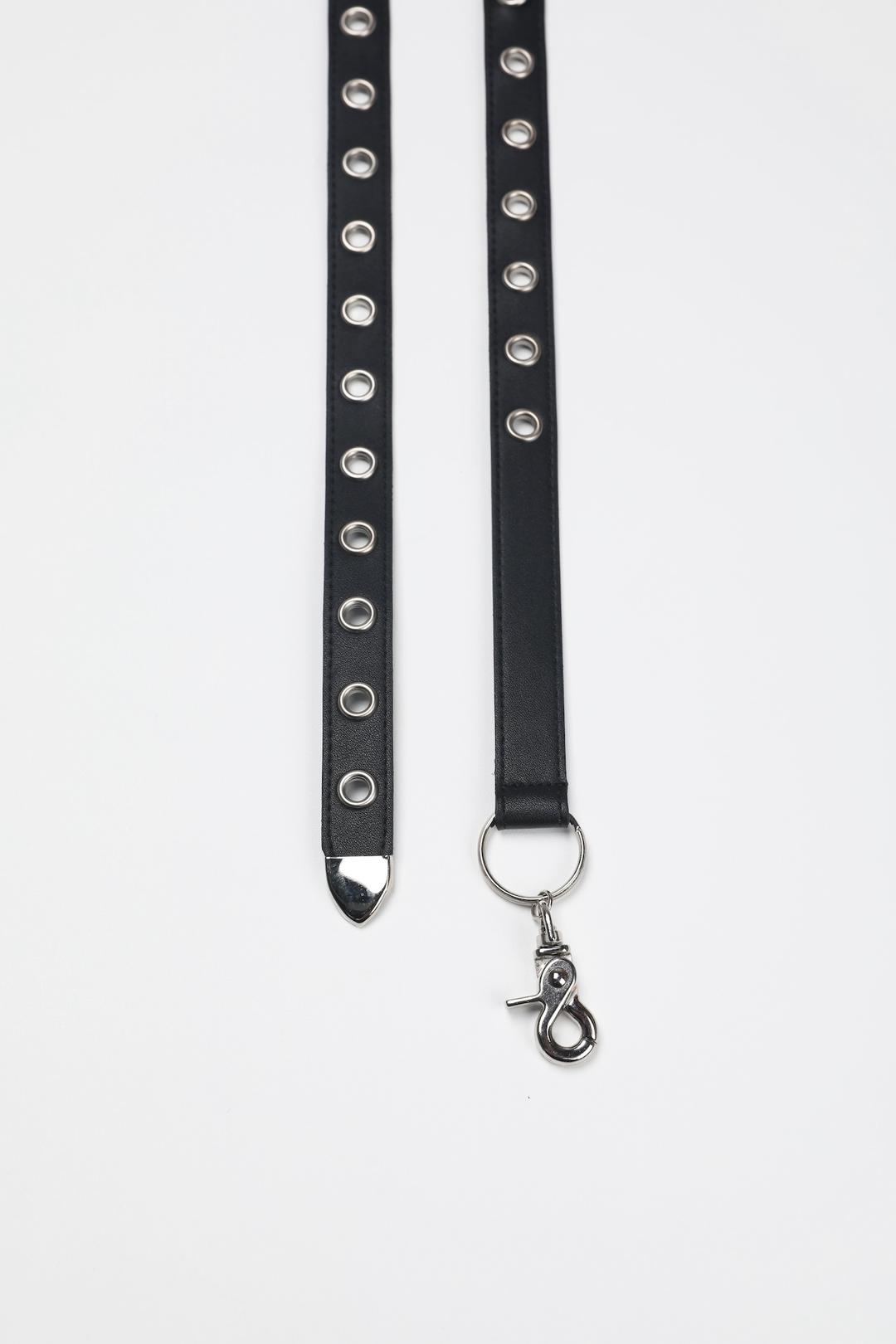 SLIM EYELET BELT (BLACK)