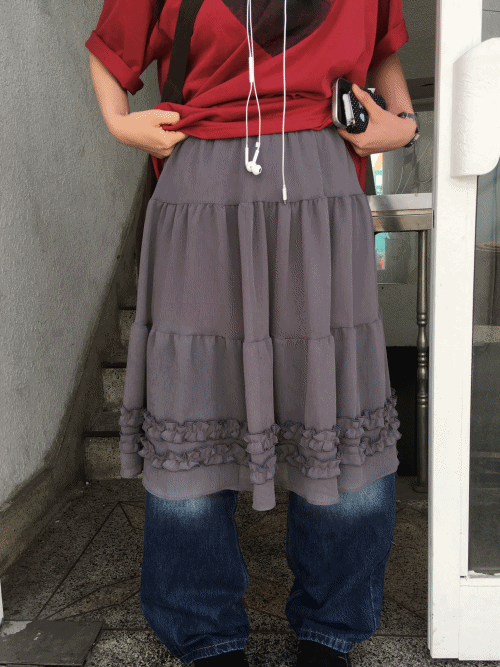 DORO LACE FRILL SKIRT (3 color)