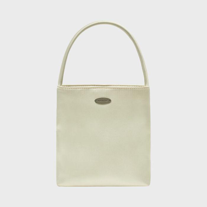 REGULAR LOGO SATIN MINI BAG cream