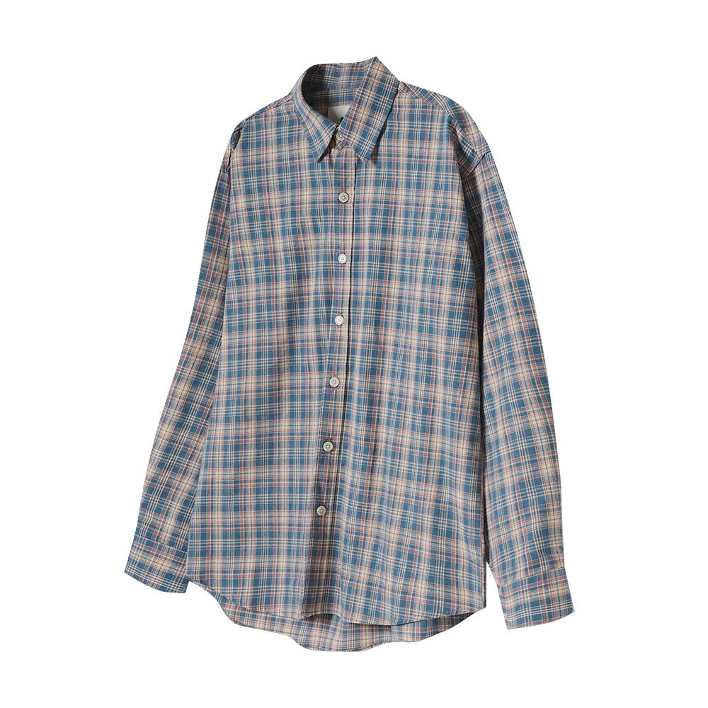 60S vintage check shirts blue