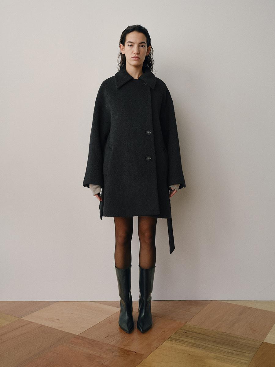 TVW SURI ALPACA HALF COAT_BLACK