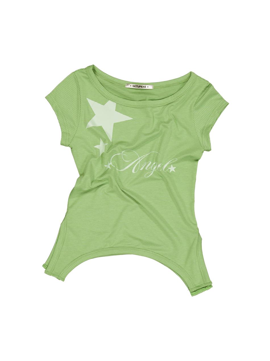 STRIPE ANGEL TOP / GREEN