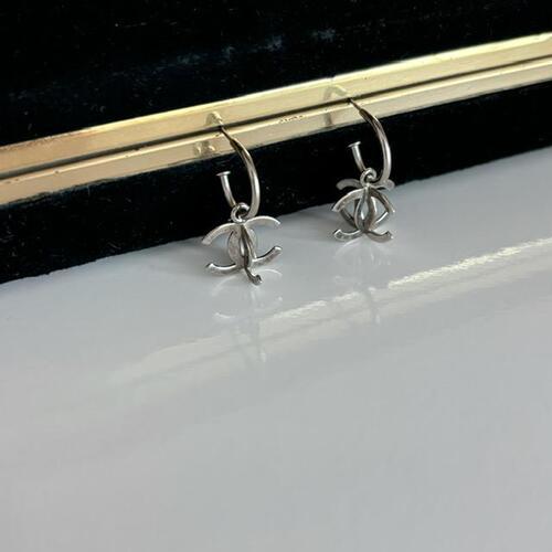 빈티지 샤넬 더블 로고 드랍 귀걸이