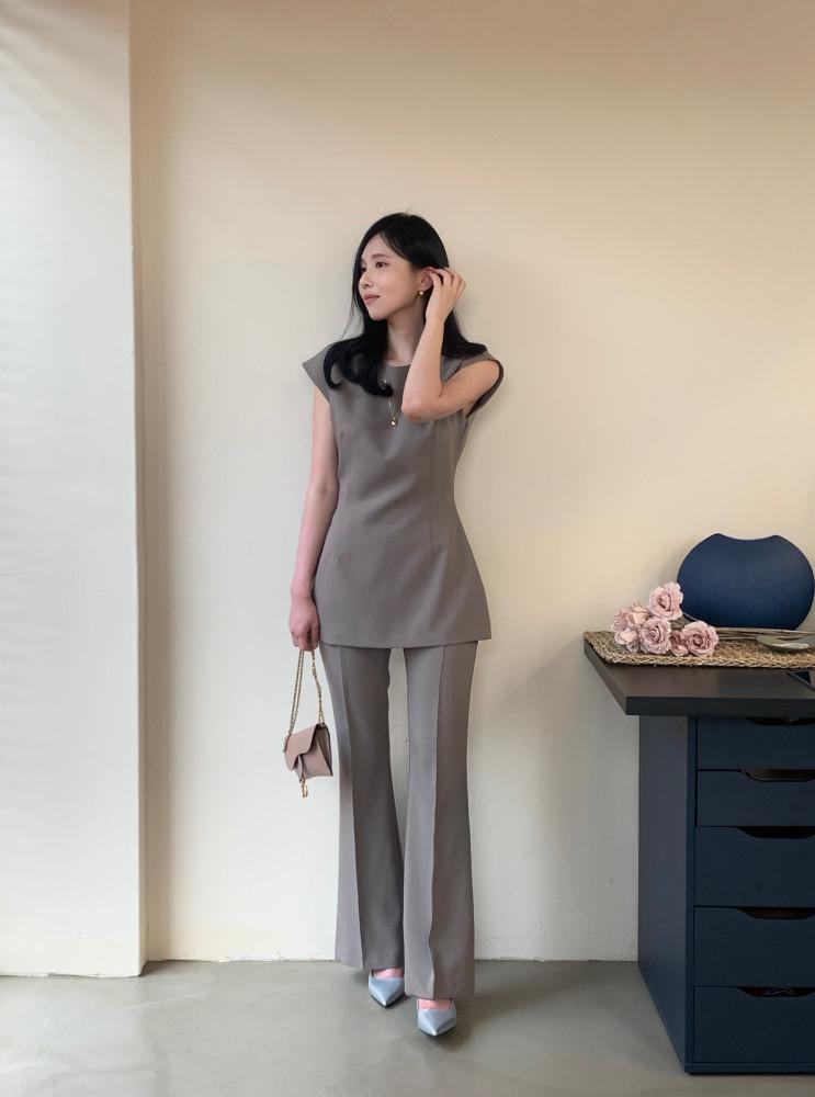 다트라인 캡소매셋업 비즈니스캐주얼 여성정장세트