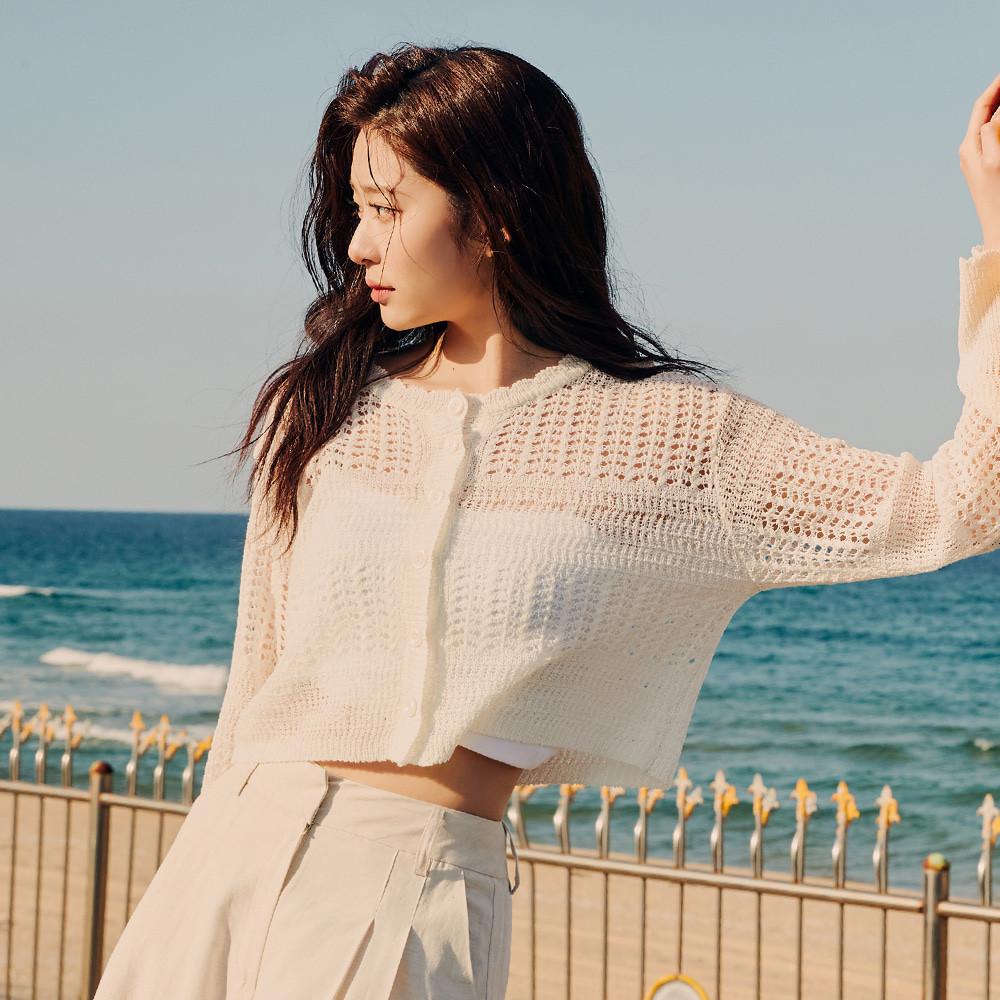 [시티브리즈] [22HS] 크로셰 크롭 가디건_WHITE