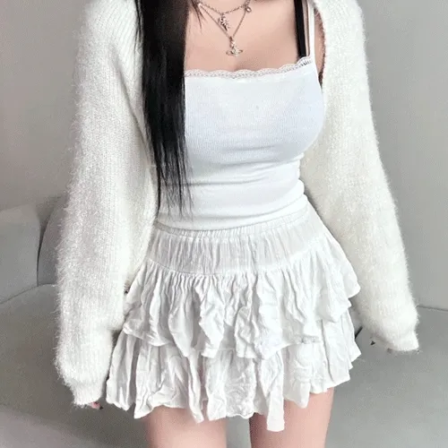 [필수소장/여리힙/앙고라]1061. 솔 앙고라 크롭 볼레로 가디건 가을가디건 볼레로가디건 앙고라가디건 겨울가디건 크롭가디건 데일리템 데일리 가디건 긴팔 섹시글램 여리힙 발레코어