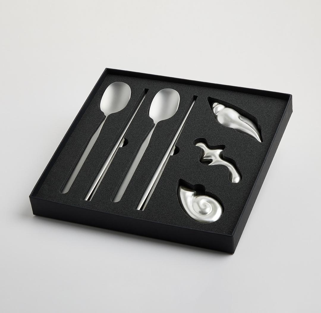 [IAAC X HORANG] shell chop & spoon gift set(antique silver)