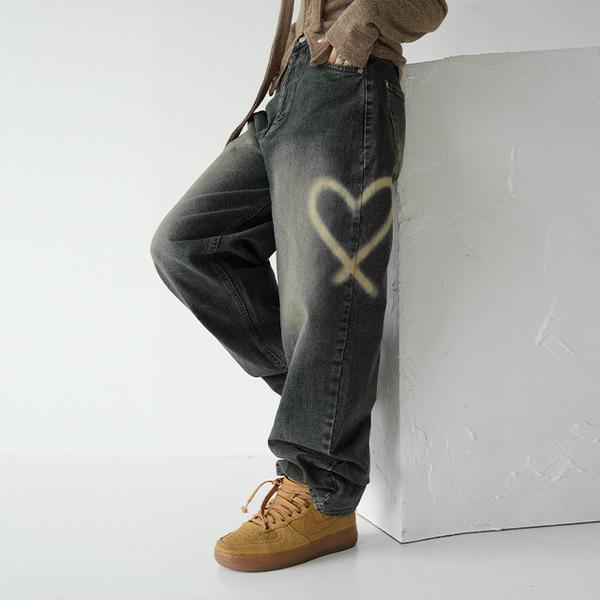 이브 하트 와이드 데님팬츠