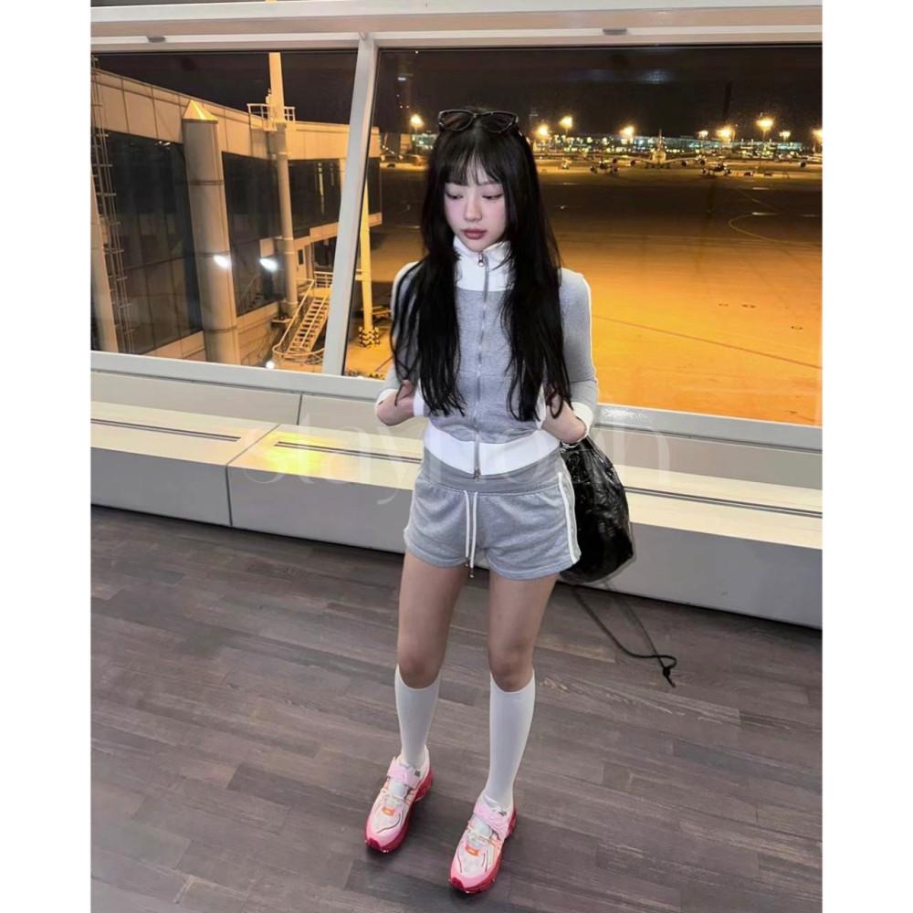 RIBBON 리본 길라임 세트 글리터 트랙 집업 반바지 (2c)