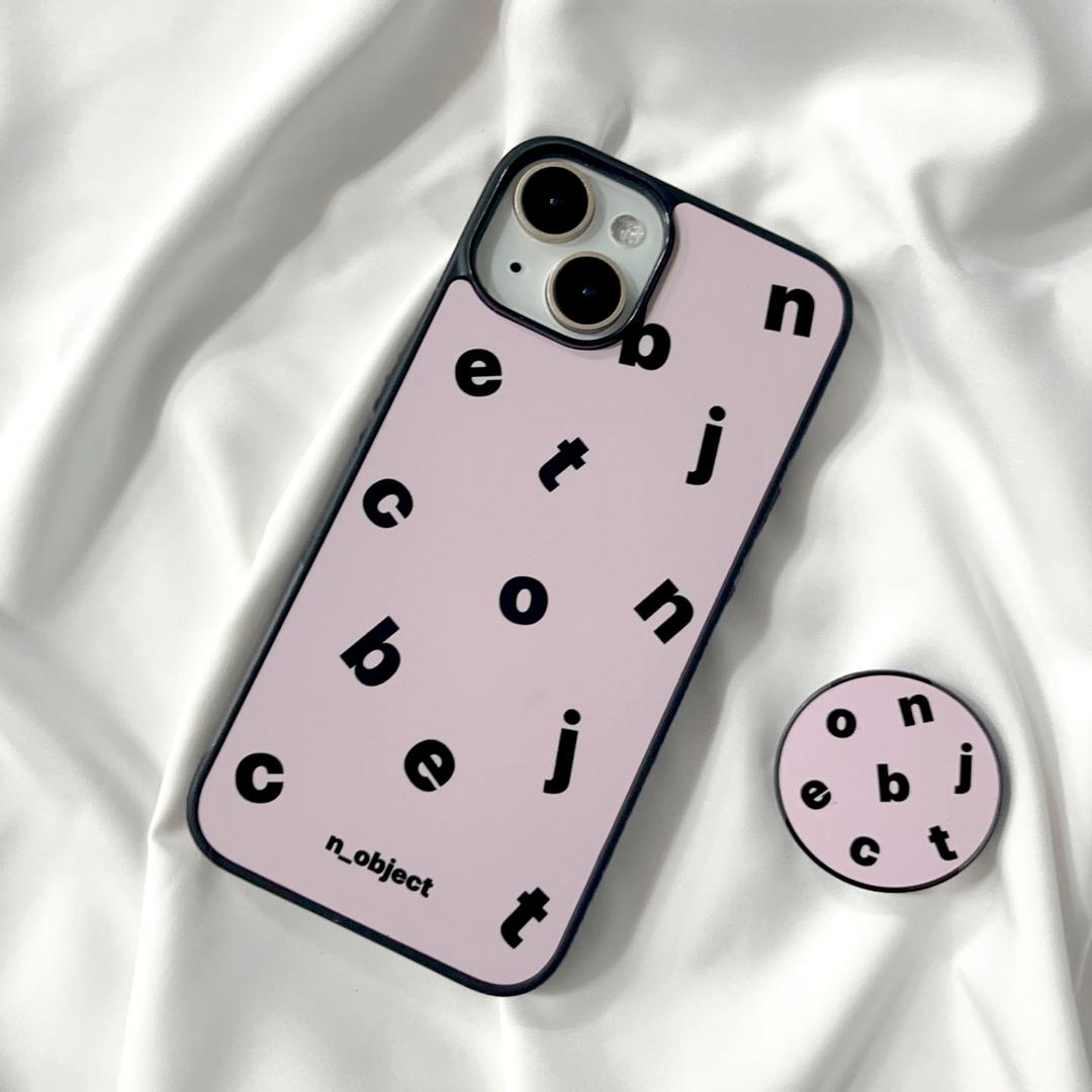 노브젝트  ［TPU case］logo pattern_pink