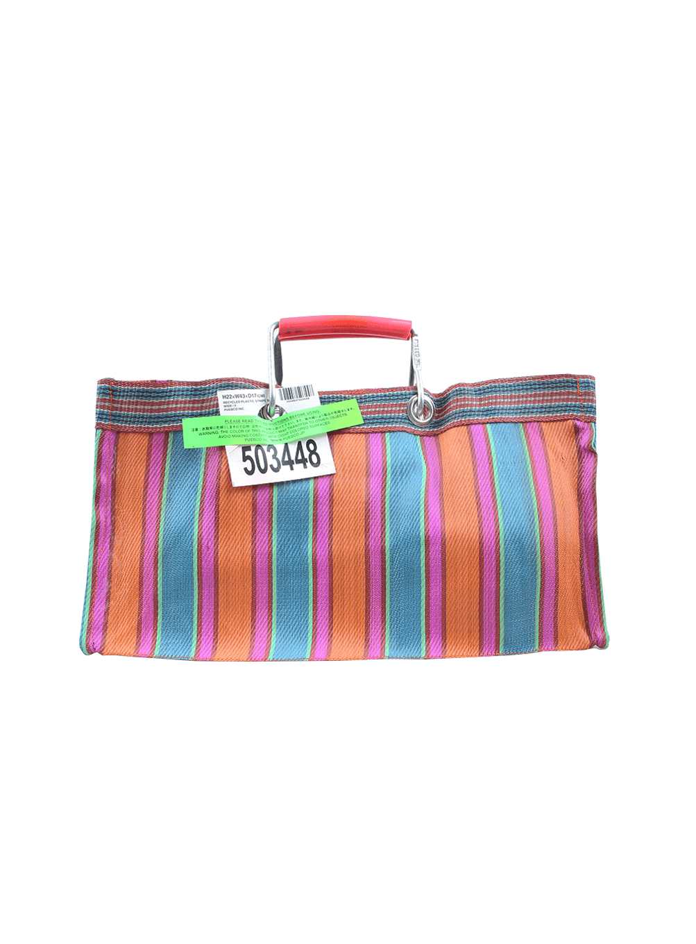 Recycled Plastic stripe bags wide (3color)