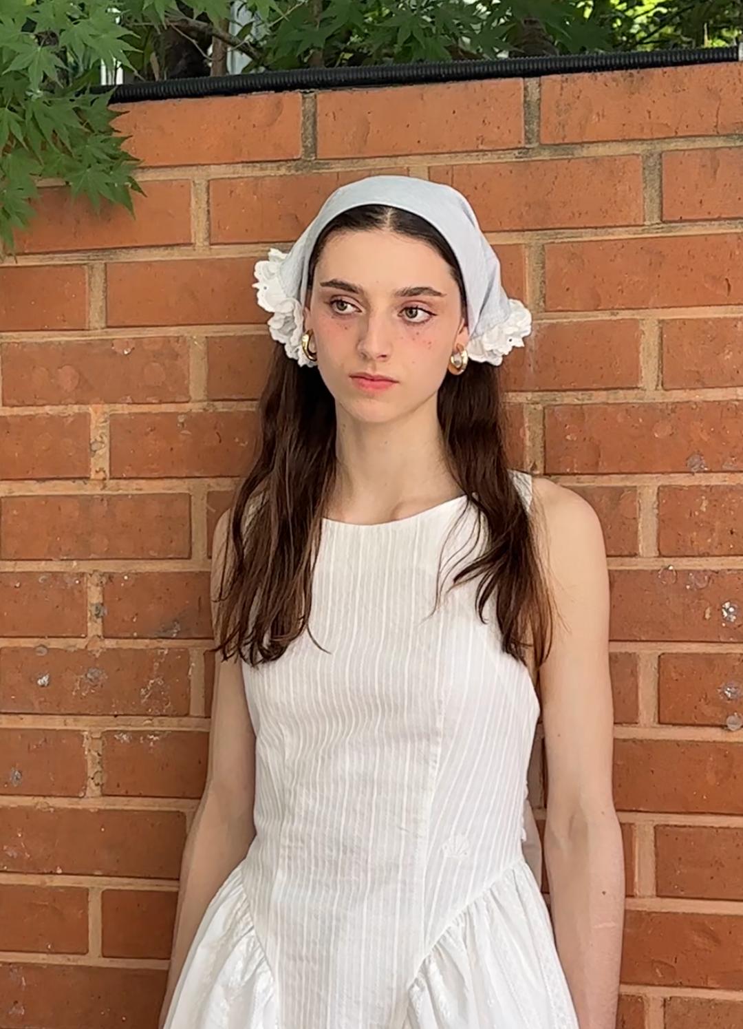 Blue grey ST Hair Scarf