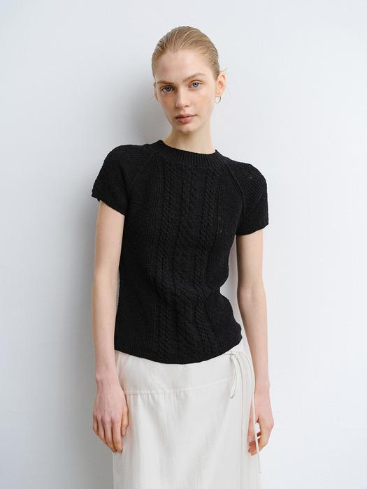 TVR COTTON CABLE KNIT TOP_3COLORS