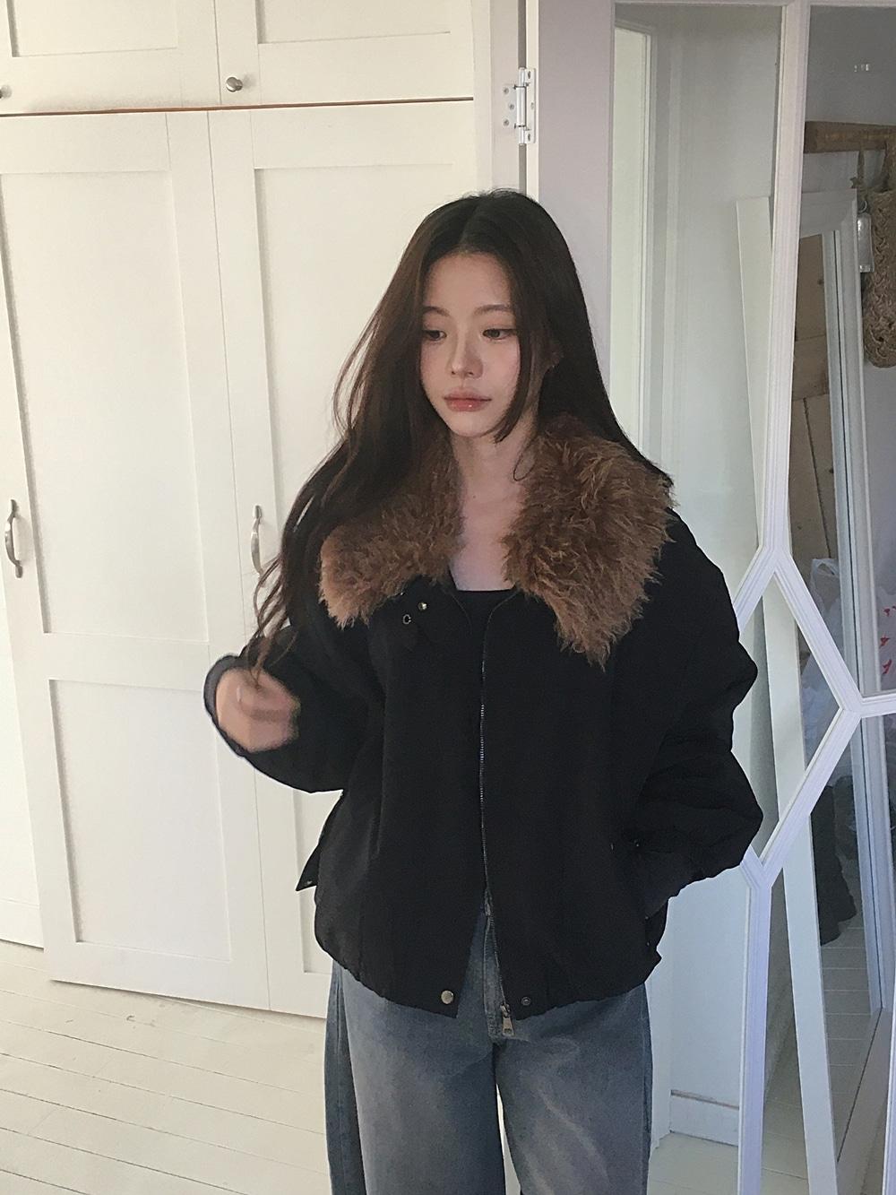 [오버핏누빔패딩/카라탈부착] 페스토 퍼카라 누빔 umper