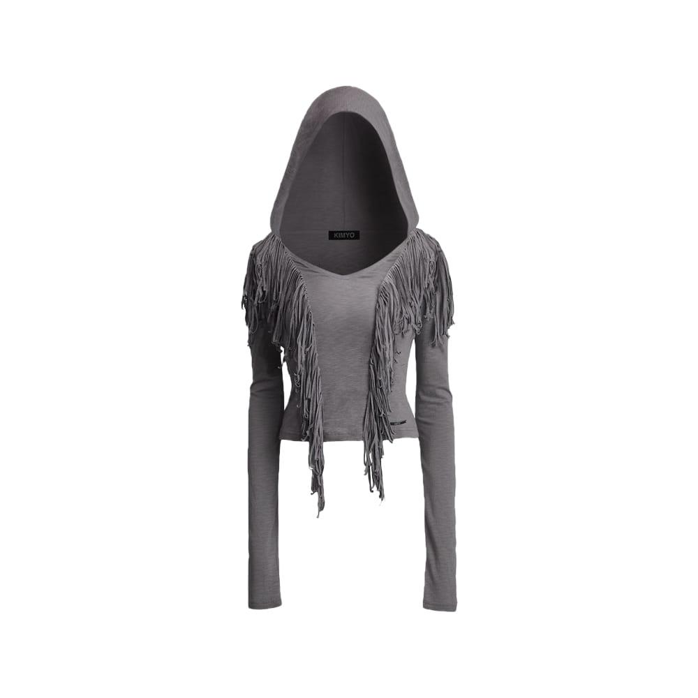 [KIMYO : 키묘] TANGLED SOFT HOOD TOP IN TAUPE