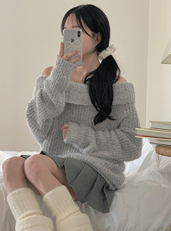 루아므 오프숄더 니트 (3color)