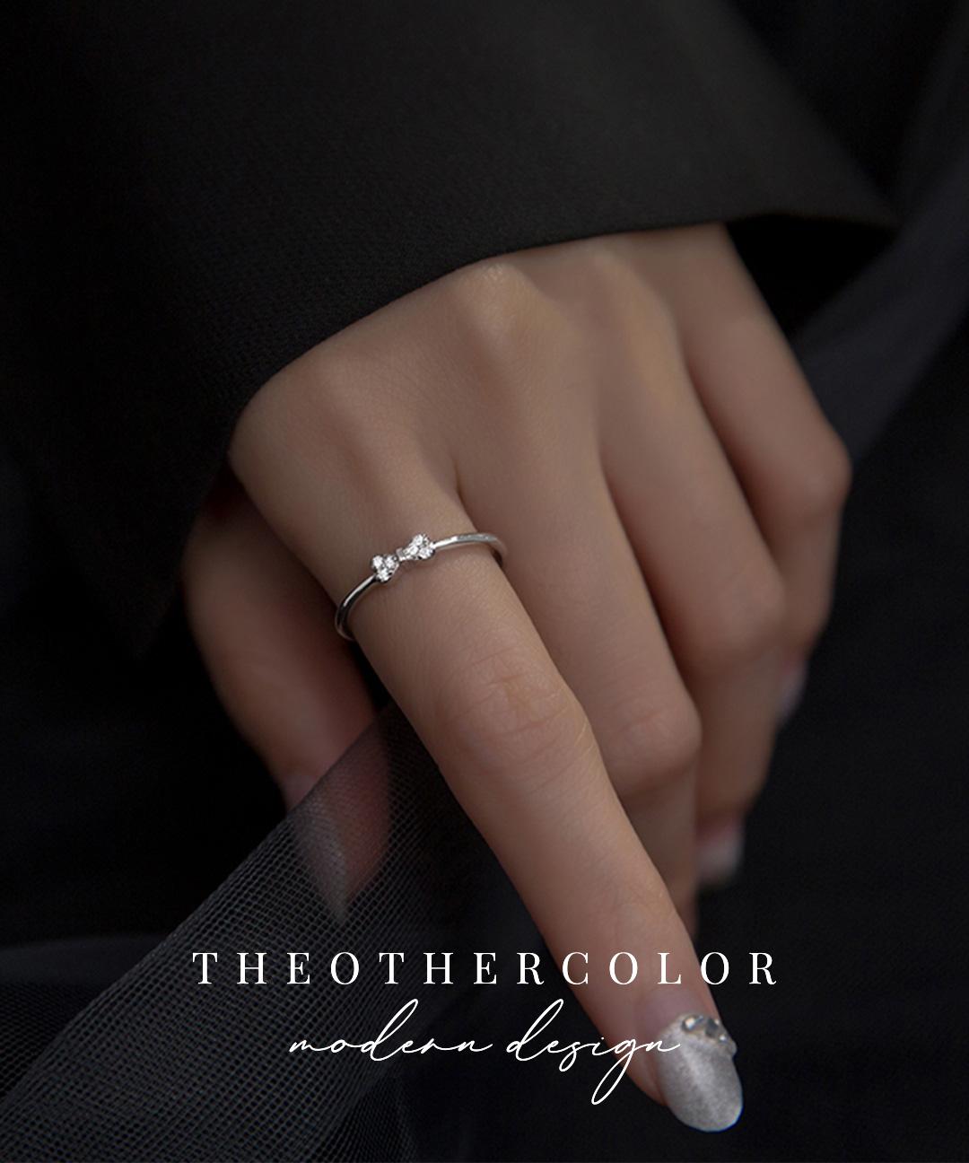 [당일배송 🚚] 영롱 925 실버 리본 큐빅 애끼 반지