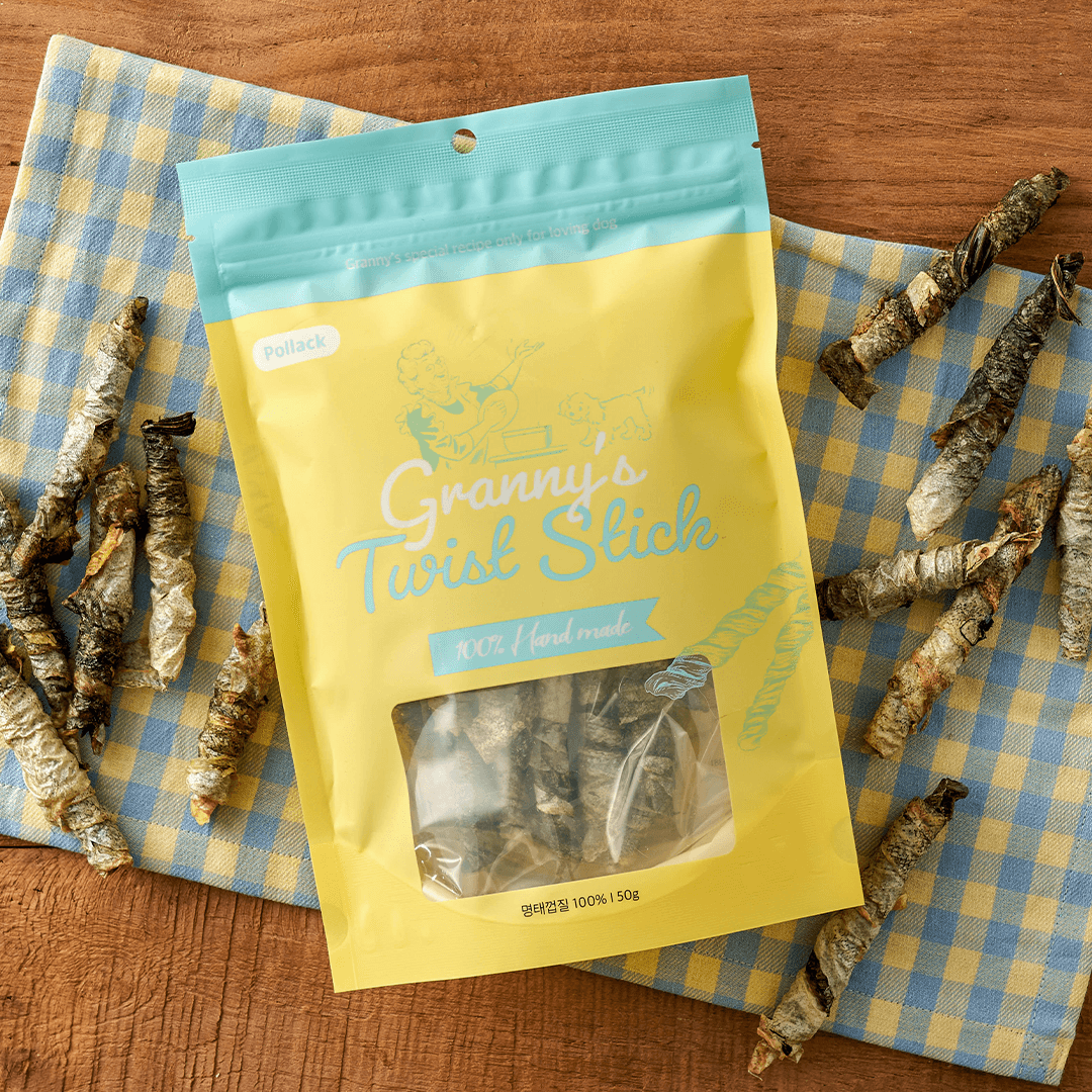 [리뉴얼] 그래니스 독 트위스트 스틱 명태 50g