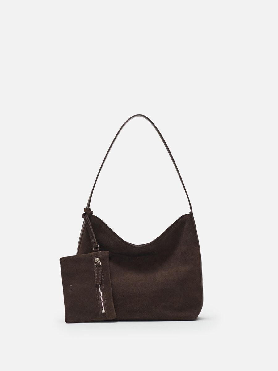 Mini pulpy hobo bag Suede umber