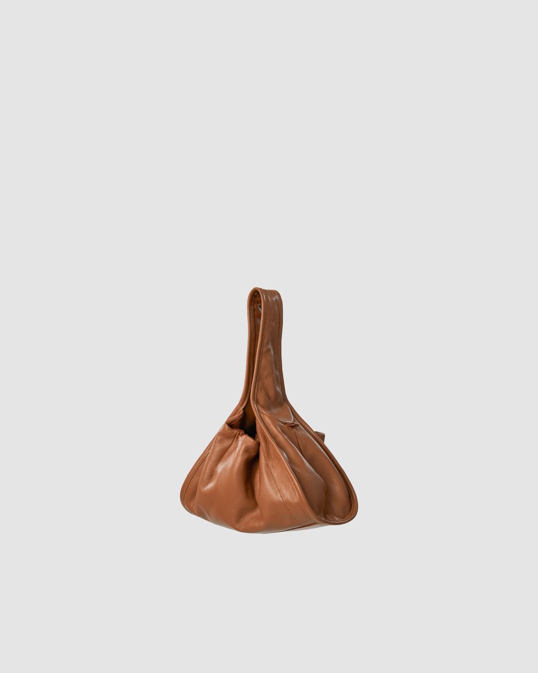 Lamb Skin Mini Hobo / PECAN (KiSSES SHAPE)램 스킨 미니 호보 / 피칸 (키세스 쉐입)