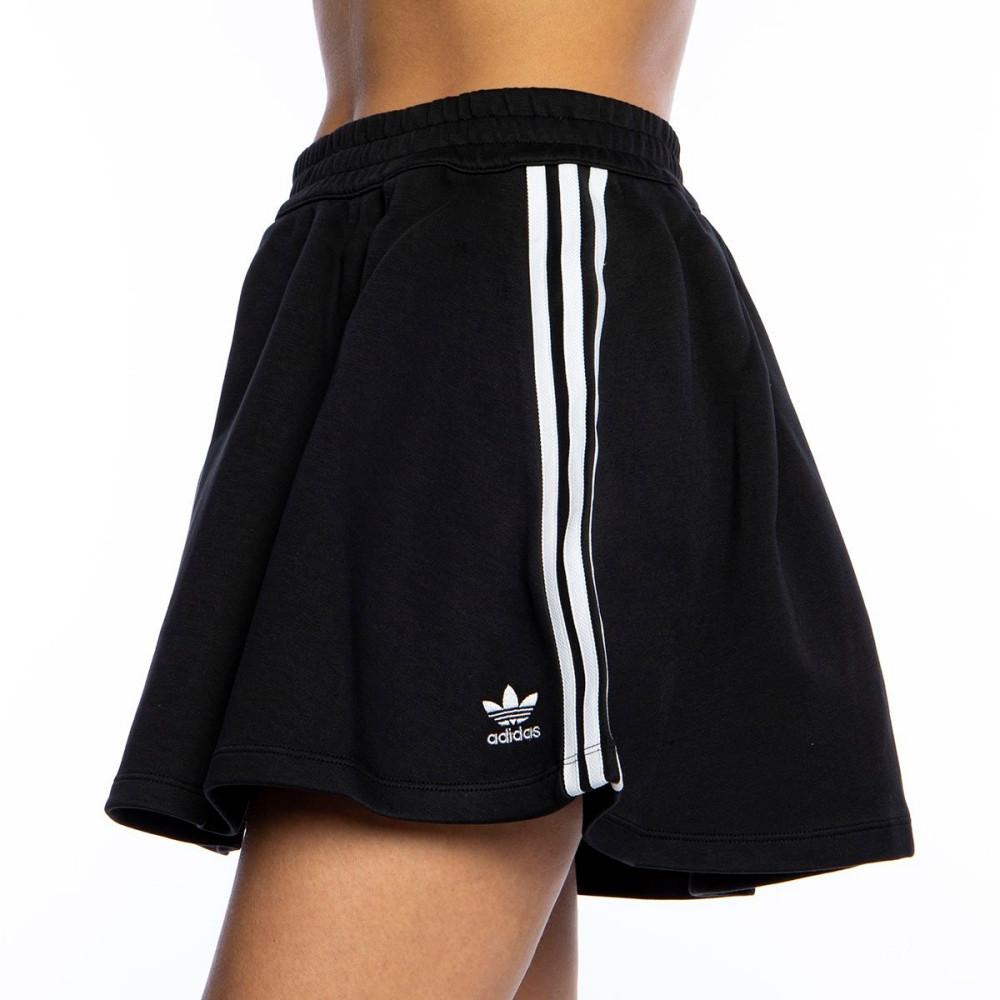 아디다스 오리지널 삼선 스트라이프 포인트 여성 스커트 치마 블랙
