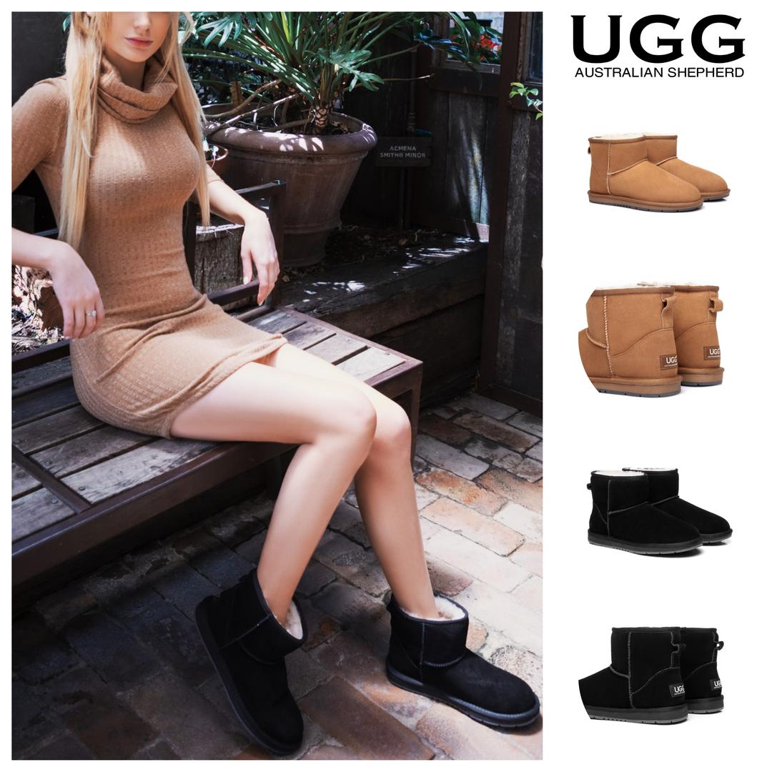 UGG 양털 부츠 에버 클래식 스웨이드 호주 남녀 미니 어그 블랙 체스트넛 AS15710